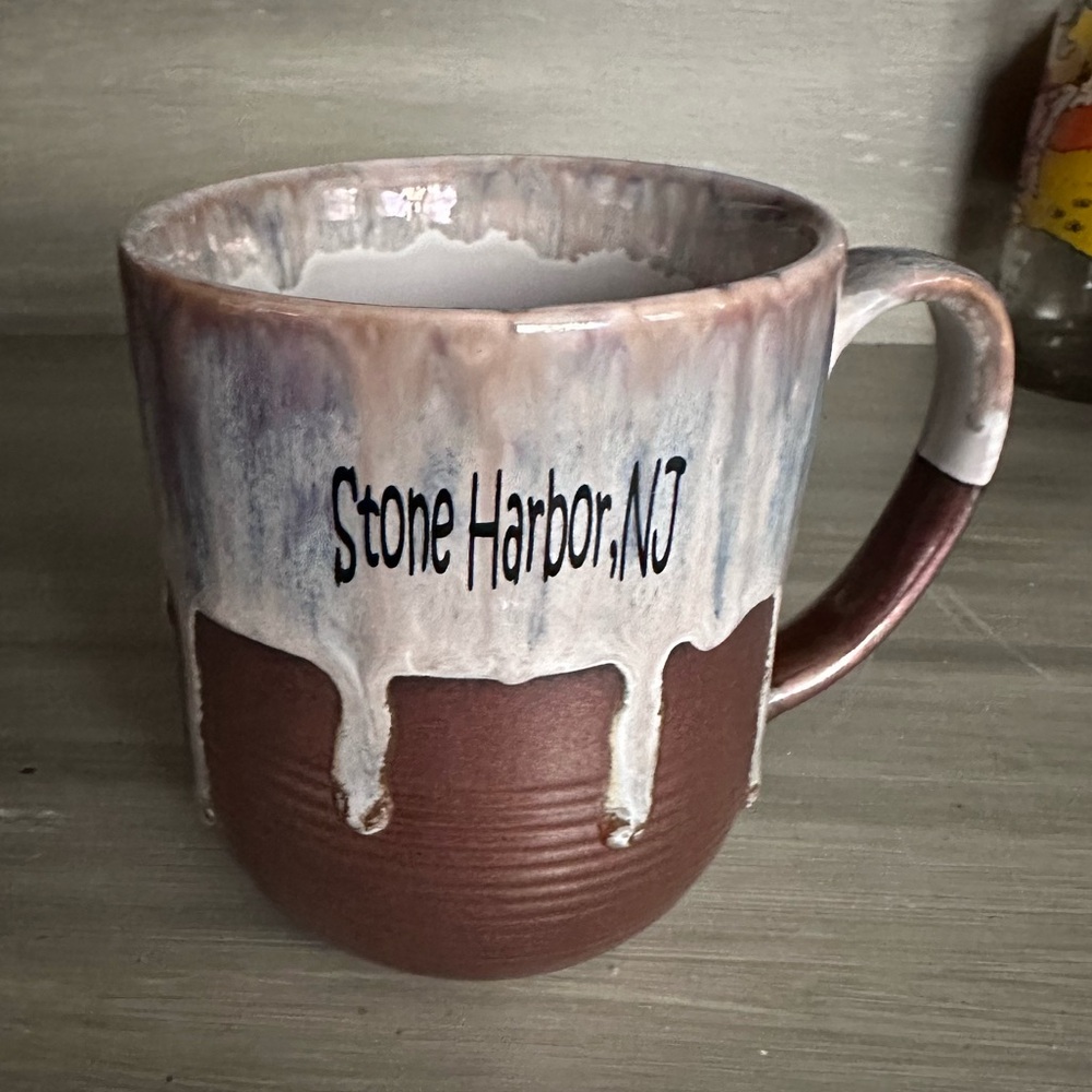 Stone Harbor NJ Ceramic Mug - Brown and Cream